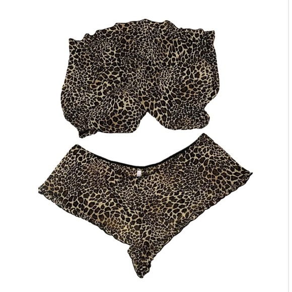 Belle Nuit Leopard Print Cami Top & Shorts Lingerie Set‎ Plus Size 3X - Picture 1 of 8